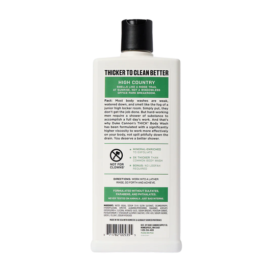 white and green 18oz body wash bottle