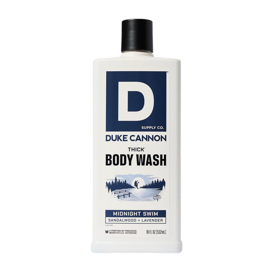 white and blue body wash 18oz bottle