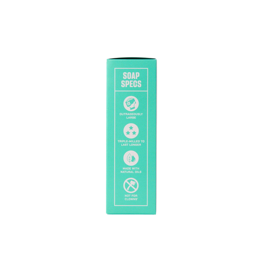 Green box of Soap Specs on a white background