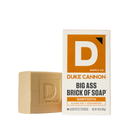 Bar of soap and its packaging with 'Duke Cannon' branding on a white background