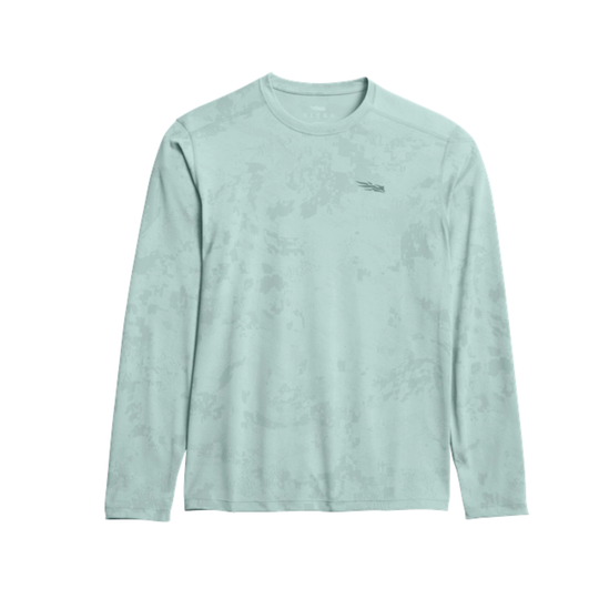 Light blue long-sleeve shirt on a white background