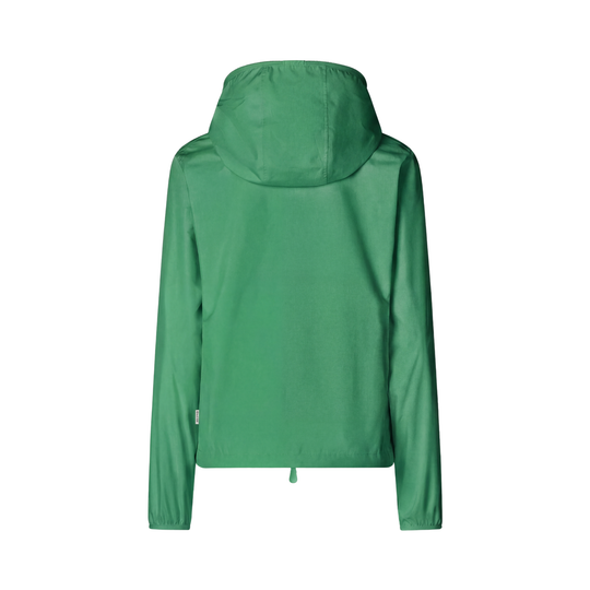 Green raincoat on a white background