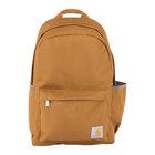 Brown backpack with a visible brand logo on a white background