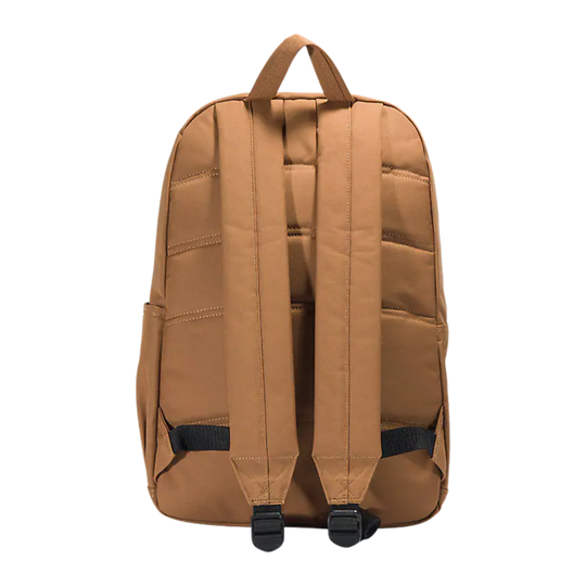 Brown backpack on a white background