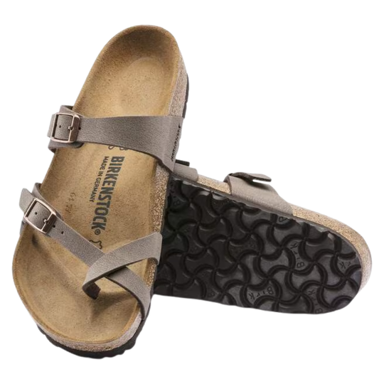Pair of Birkenstock sandals on a white background