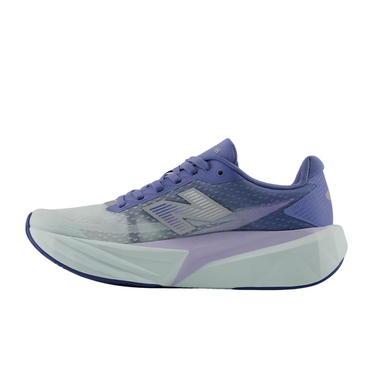 Purple running shoe on a white background