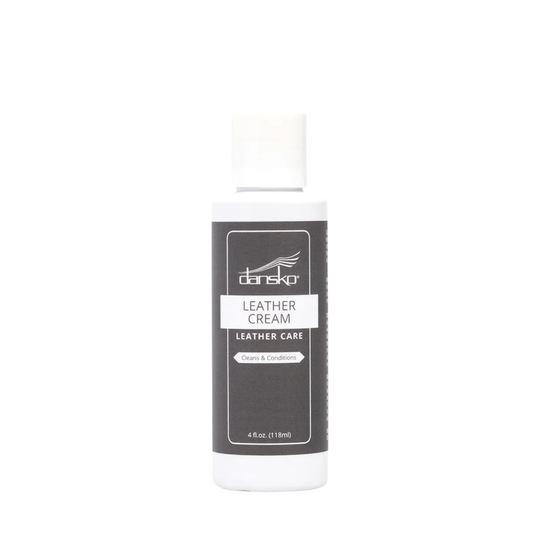 Bottle of Daneko leather cream on a white background
