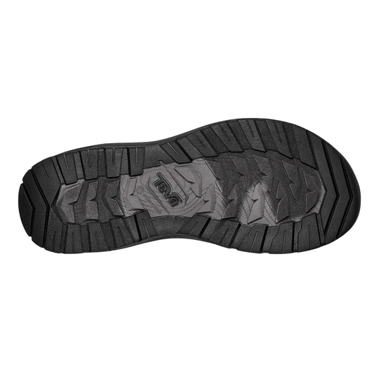 Close-up of a blue athletic shoe sole on a white background
