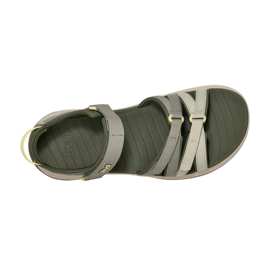 Green sandal with straps on a white background