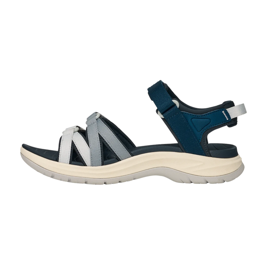 Blue and gray sandal on a white background