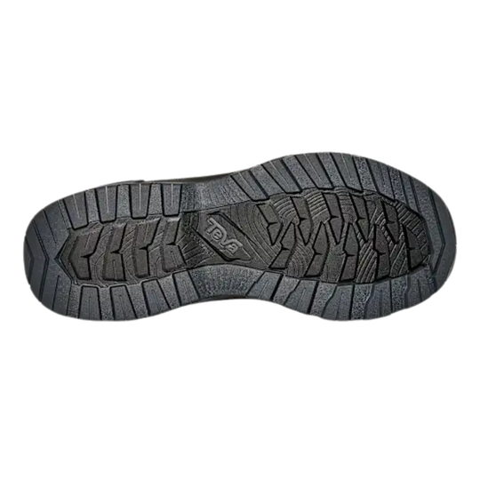Brown shoe sole with geometric pattern on a white background