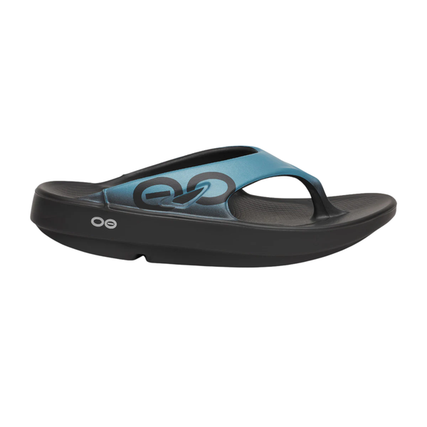 OOfos OOriginal Sport Sandal - Black/Ocean Blue – Lenny's Shoe