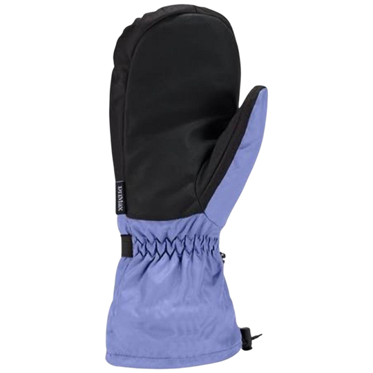 Black and blue winter glove on a white background