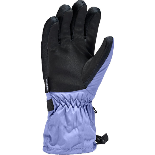 Black and purple glove on a white background