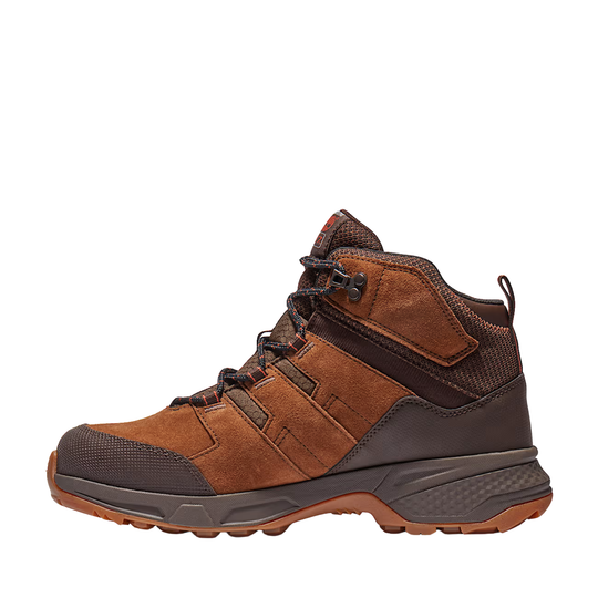 Black high-top sneaker on a light gray background