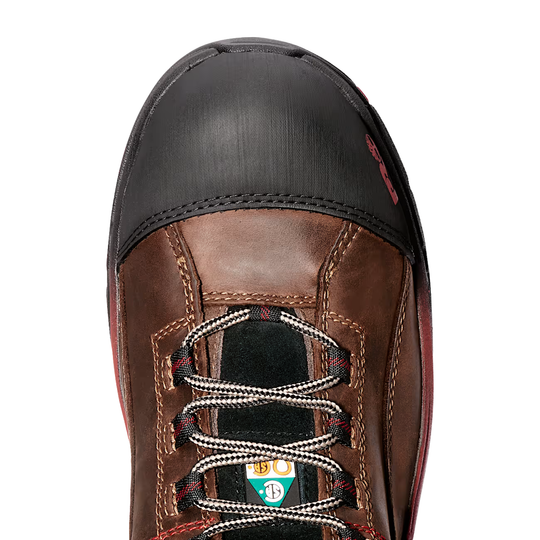 black toe with brown leather work boot