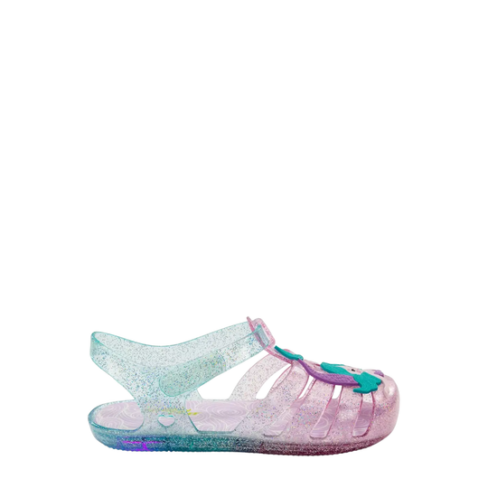 Multicolored sandal with a gradient design on a white background