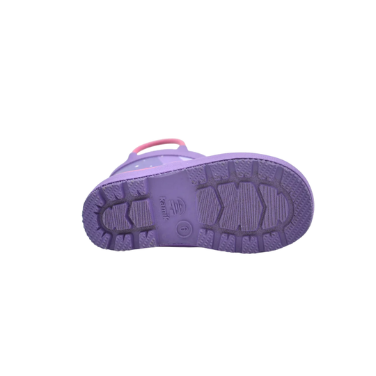 Purple shoe sole on a white background