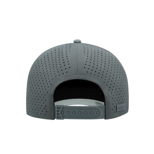 Gray perforated cap on a white background