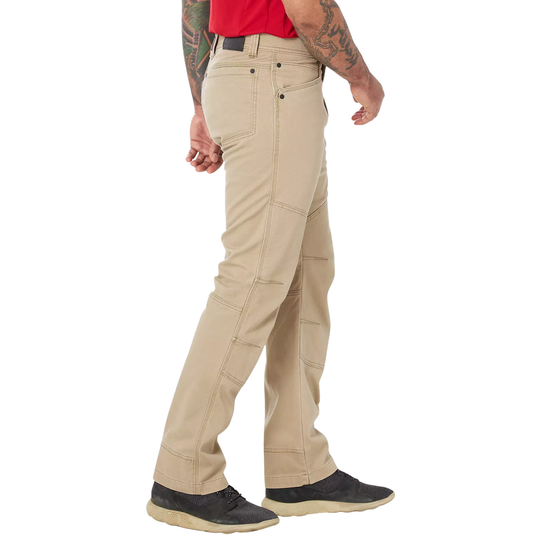 Person wearing beige pants on a white background