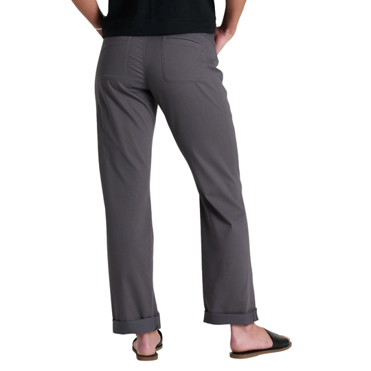 Gray pants worn by a person on a white background