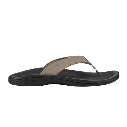 Black and beige sandal on a white background