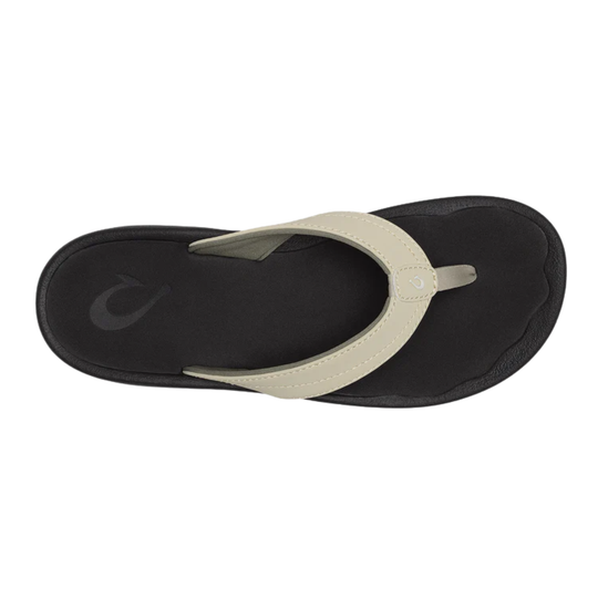 Black and beige sandal on a white background