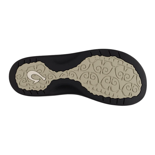 Close-up of a shoe sole with a textured pattern on a white background