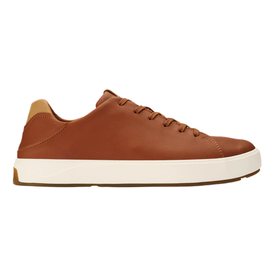 Brown leather shoe on a white background