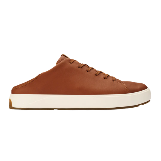 Brown leather shoe on a white background