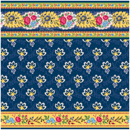 Blue floral-patterned 
