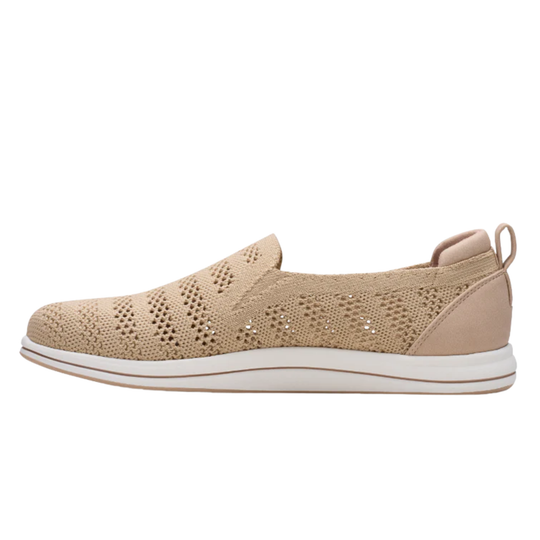 Beige slip-on sneaker on a white background