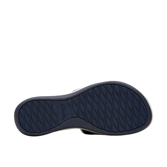 Black shoe sole with brand logo on a white background