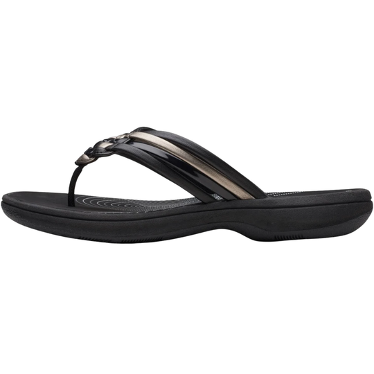 Black flip-flop sandal on a white background