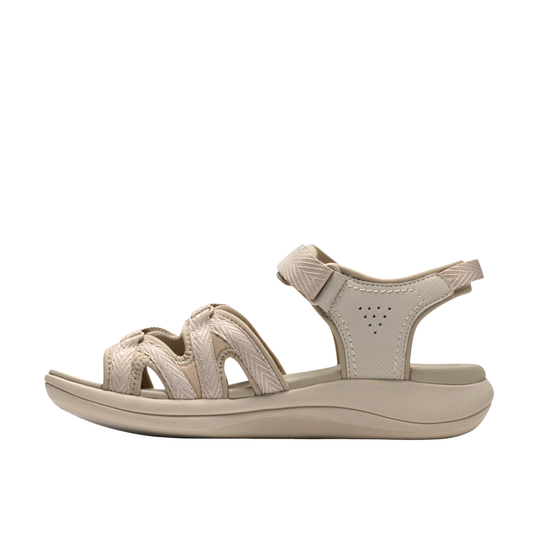 Beige sandal on a white background