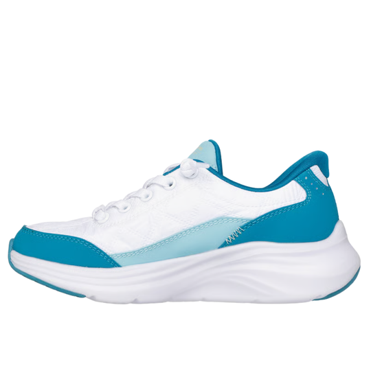 White and blue sneaker on a white background