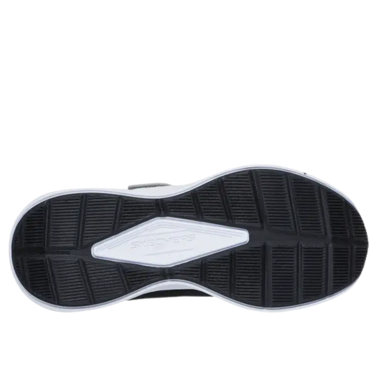 Close-up of a shoe sole with a brand logo on a white background