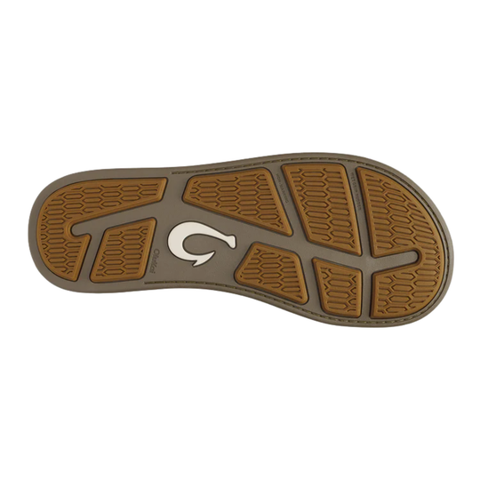 bottom brown rubber sole of the flip flop