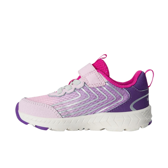 Purple and pink sneaker on a white background