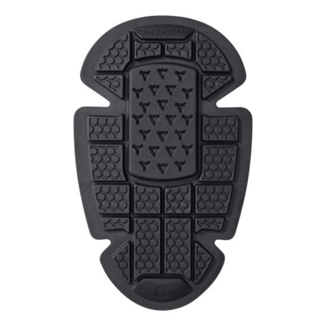 Black protective pad with textured surface on a white background