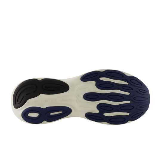 Sole of a shoe with a unique tread pattern on a white background