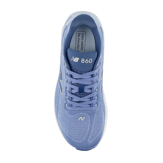 Blue athletic shoe with New Balance logo on a white background