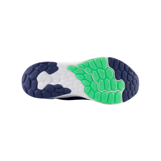 Sole of a shoe with green sole pad on a white background