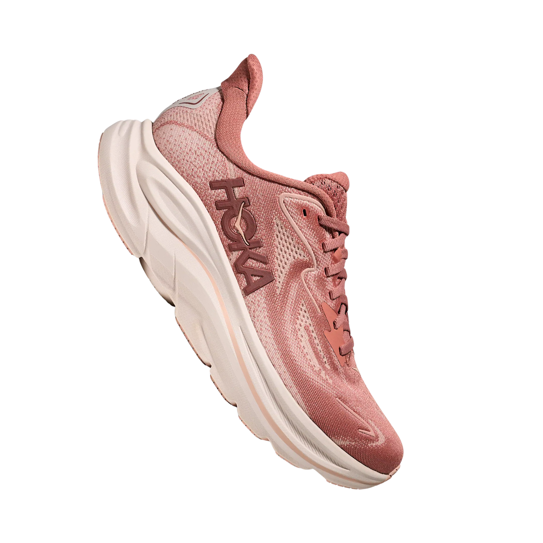 pink rose HOKA shoe on white background