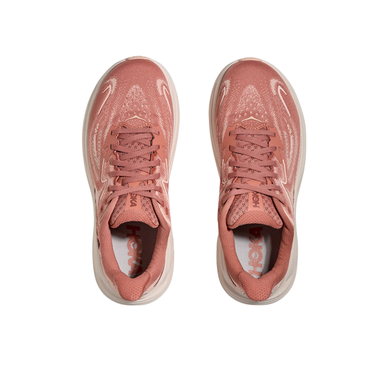 pink rose HOKA shoe on white background