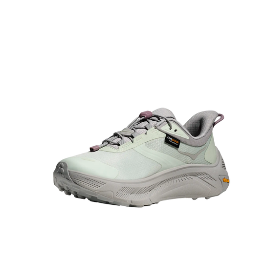 green and grey shoes with bungee lace