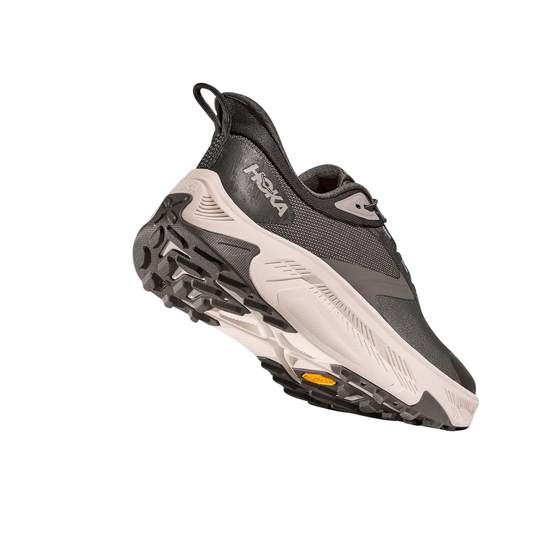 tread of grey and black HOKA shoe