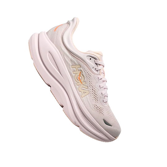 Lilac and orange HOKA shoe