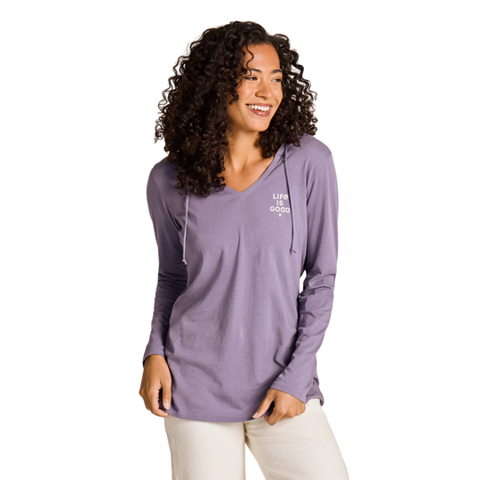front view of purple hoody