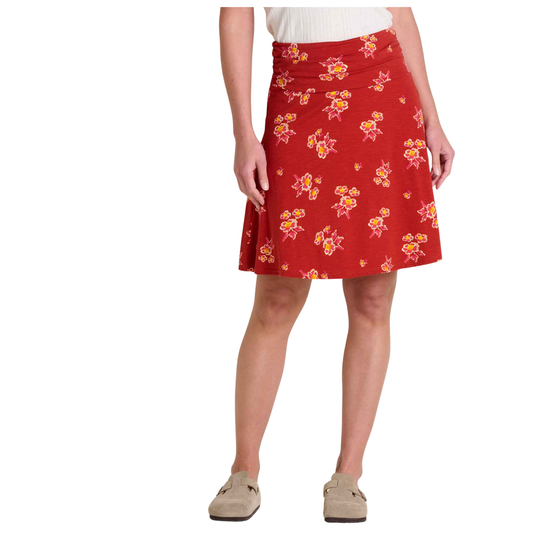 Red Skirt with Large Yellow Flowers